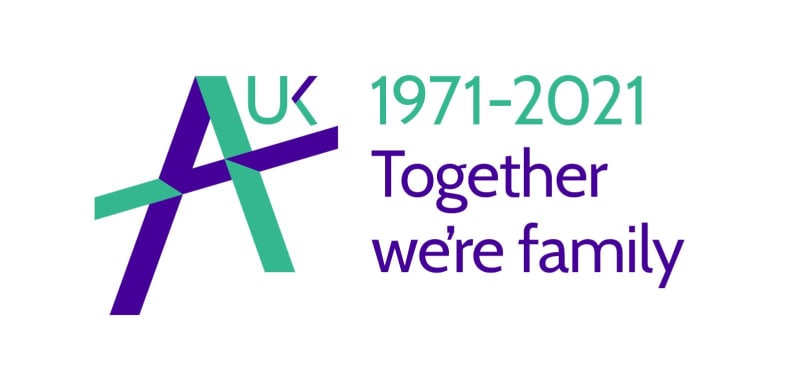 Adoption UK 50 Years logo